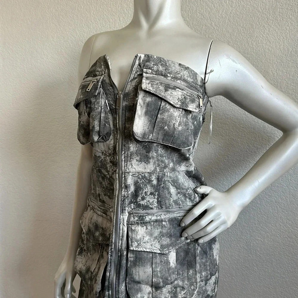 NWT ZARA “ the fitted Cargo dress in print Size Small - Picture 9 of 11